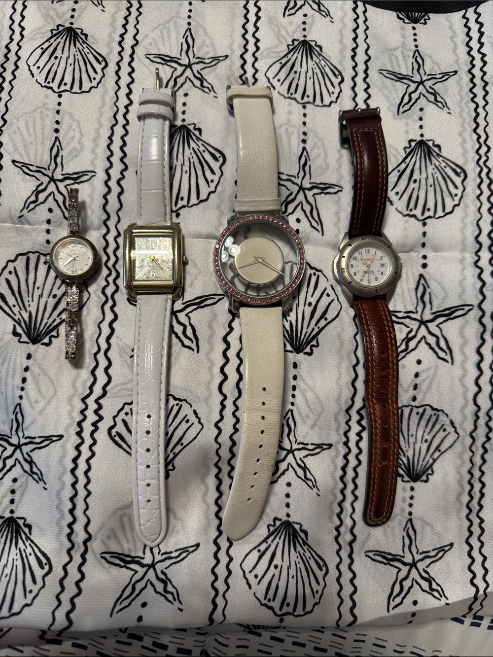 Mixed Lot of Four Women's Watches - White, Cream, Brown, Silver